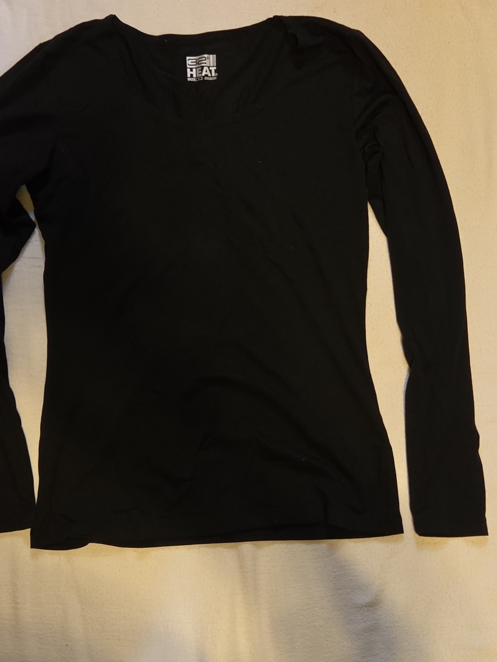 32 Degrees Heat Women's Black Long Sleeve Crew Neck Lightweight Thermal Shirt S